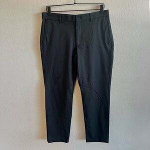 LAUREN RALPH LAUREN Black Cotton Spandex Straight Leg Slack Pants Mens 32x30